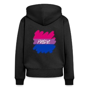 Bi Pride - Pride - Sweat à capuche zippé Premium bio Femme - noir - Dos - Julia (174cm)