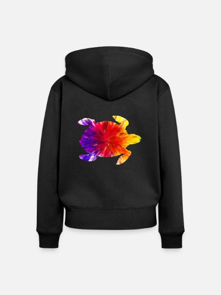 Farbige Schildkröte - Frauen Premium Bio Zip Hoodie - Schwarz
