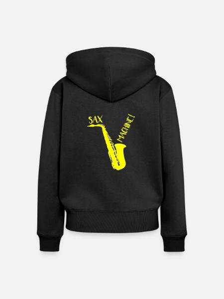 SAX MASCHINE! - Frauen Premium Bio Zip Hoodie - Schwarz