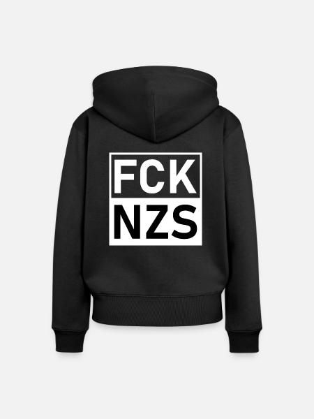 Fck Afd Fck Nzs - Frauen Premium Bio Zip Hoodie - Schwarz