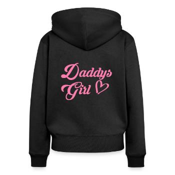 Cadeau de fille de papa - Sweat à capuche zippé Premium bio Femme - noir - Dos - Julia (174cm)