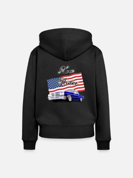 Low Rider - Frauen Premium Bio Zip Hoodie - Schwarz