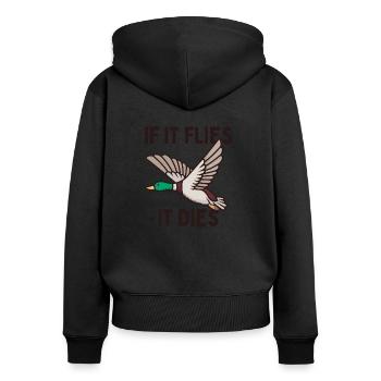 S'il fuit cette dernière chasse au canard - Sweat à capuche zippé Premium bio Femme - noir - Dos - Julia (174cm)