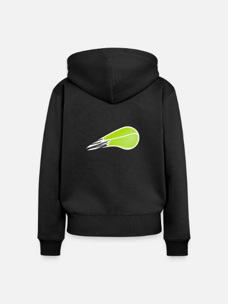 Tennisball - Frauen Premium Bio Zip Hoodie - Schwarz