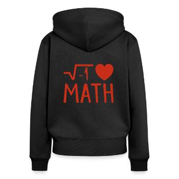 I love Math Imaginaere Zahl Geschenk - Frauen Premium Bio Zip Hoodie - Schwarz - Hinten - Julia (174cm)