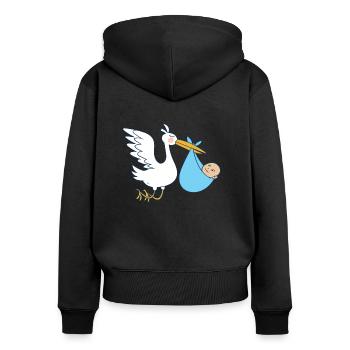 Geschenke für Hebammen | Geburtshelfer Hebamme - Frauen Premium Bio Zip Hoodie - Schwarz - Hinten - Julia (174cm)