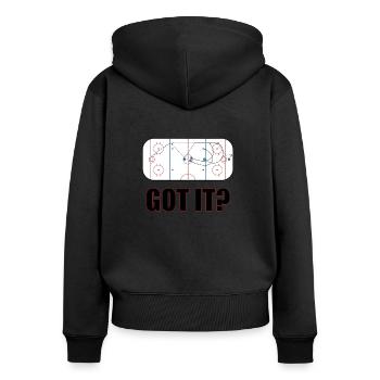 Eishockey | Sport Eishockey Spieler Fan Geschenke - Frauen Premium Bio Zip Hoodie - Schwarz - Hinten - Julia (174cm)