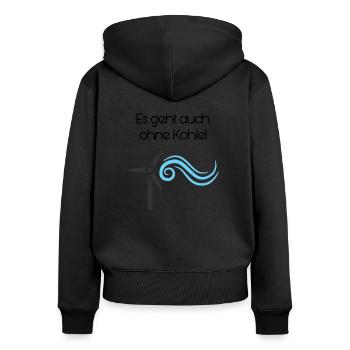 wind energy - Women's Premium Organic Zip Hoodie - black - Back - Julia (174cm)
