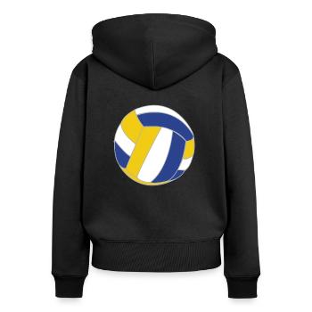 Volleyball - Frauen Premium Bio Zip Hoodie - Schwarz - Hinten - Julia (174cm)