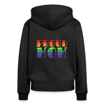 Proud Mom LGBT Pride Geschenk - Frauen Premium Bio Zip Hoodie - Schwarz - Hinten - Julia (174cm)