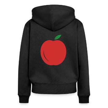 pomme - Sweat à capuche zippé Premium bio Femme - noir - Dos - Julia (174cm)