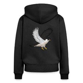 Faucon pèlerin Vol - Sweat à capuche zippé Premium bio Femme - noir - Dos - Julia (174cm)