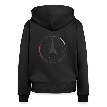 Eifelturm in Paris2 - Frauen Premium Bio Zip Hoodie - Schwarz - Hinten - Julia (174cm)