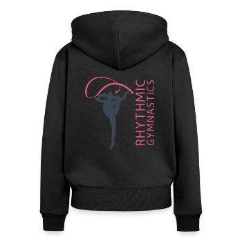 Gymnastique rythmique Gymnastique cadeau sport - Sweat à capuche zippé Premium bio Femme - noir - Dos - Julia (174cm)