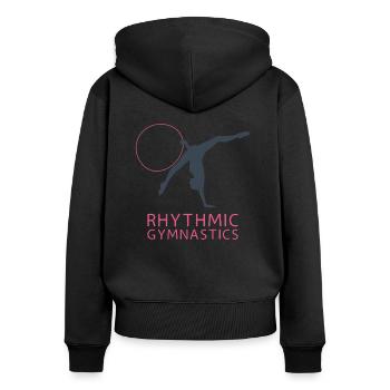 Gymnastique rythmique Gymnastique cadeau sport - Sweat à capuche zippé Premium bio Femme - noir - Dos - Julia (174cm)