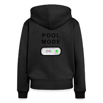 Billard - Frauen Premium Bio Zip Hoodie - Schwarz - Hinten - Julia (174cm)