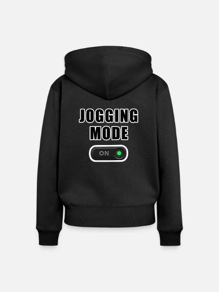 Joggen - Frauen Premium Bio Zip Hoodie - Schwarz