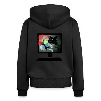 colorful pc - Women's Premium Organic Zip Hoodie - black - Back - Julia (174cm)