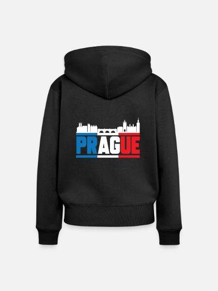 Prag - Frauen Premium Bio Zip Hoodie - Schwarz