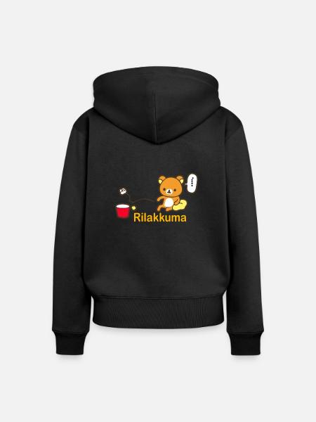 Rilakkuma - Frauen Premium Bio Zip Hoodie - Schwarz