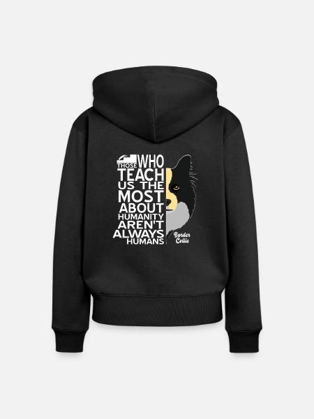 Border Collie - Frauen Premium Bio Zip Hoodie - Schwarz