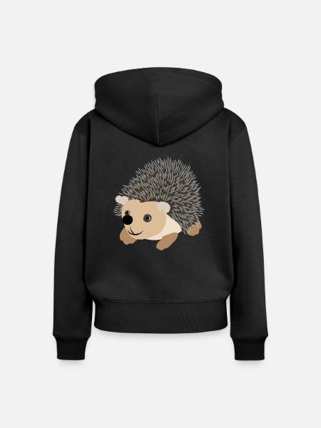 Süßer Igel - Frauen Premium Bio Zip Hoodie - Schwarz