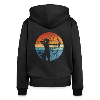 Tir à l'arc tir à l'arc - Sweat à capuche zippé Premium bio Femme - noir - Dos - Julia (174cm)