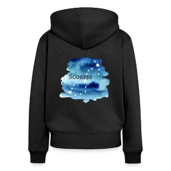 Skorpion Sternzeichen Horoskop - Frauen Premium Bio Zip Hoodie - Schwarz - Hinten - Julia (174cm)