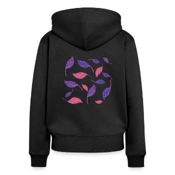 Colorful leaves - Women's Premium Organic Zip Hoodie - black - Back - Julia (174cm)