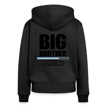 big brother loading 2 - Women's Premium Organic Zip Hoodie - black - Back - Julia (174cm)