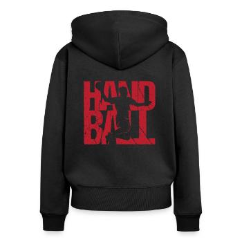 Handball - Sweat à capuche zippé Premium bio Femme - noir - Dos - Julia (174cm)