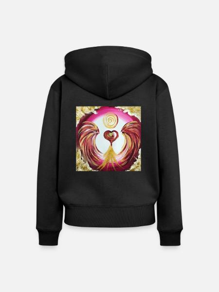 Herzengel des Selbstwertes - Frauen Premium Bio Zip Hoodie - Schwarz