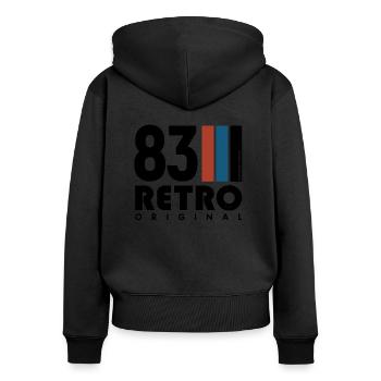 40th Birthday Retro 83 Pseudo Vintage - Women's Premium Organic Zip Hoodie - black - Back - Julia (174cm)