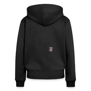 Chaton - Sweat à capuche zippé Premium bio Femme - noir - Dos - Julia (174cm)