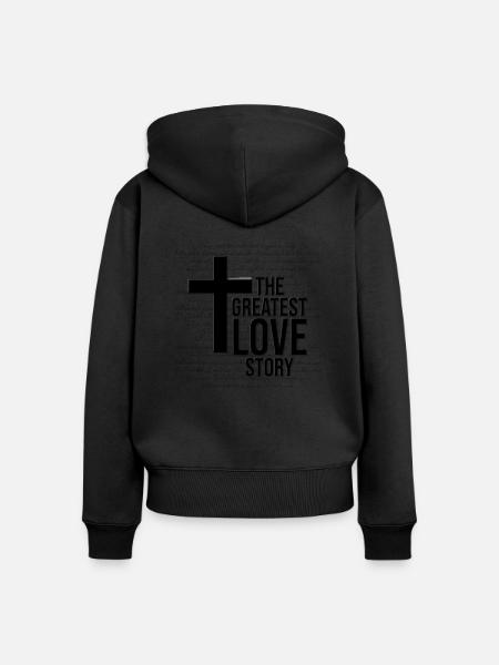 Jezus bijbelvers - Vrouwen Premium Bio ziphoodie - zwart