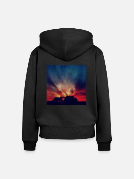 Sky Collection - Frauen Premium Bio Zip Hoodie - Schwarz