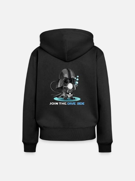 Dive Side - Frauen Premium Bio Zip Hoodie - Schwarz