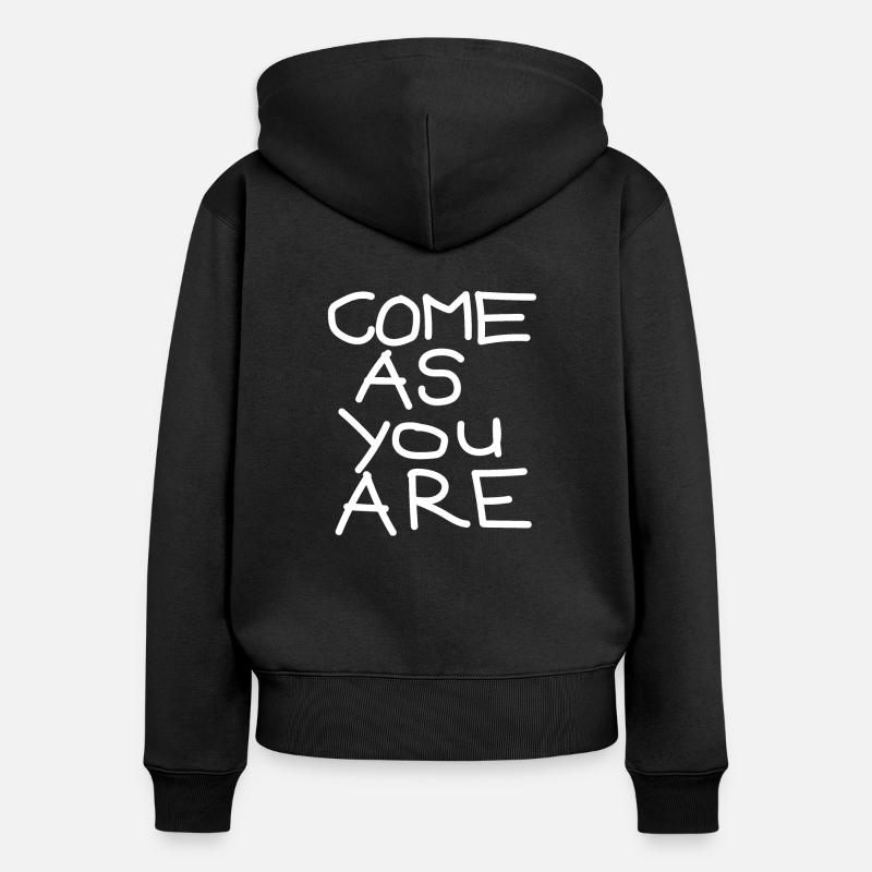 viens comme tu es - Sweat à capuche zippé Premium bio Femme - noir