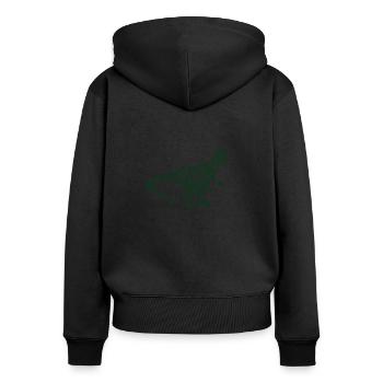 T-Rex Dinosaures Jurassic - Sweat à capuche zippé Premium bio Femme - noir - Dos - Julia (174cm)