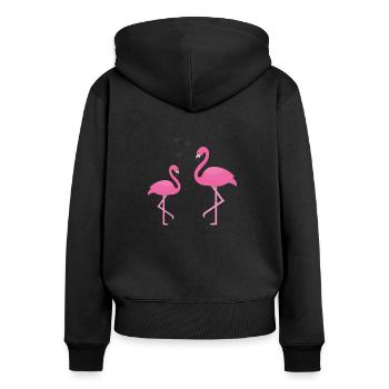 Pink flamingo - Women's Premium Organic Zip Hoodie - black - Back - Julia (174cm)
