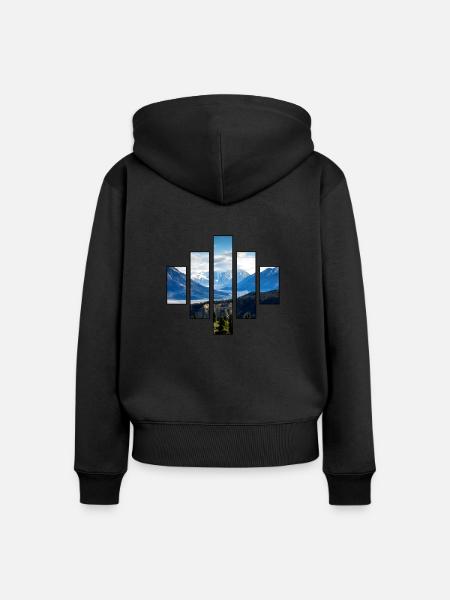 Natur - Frauen Premium Bio Zip Hoodie - Schwarz