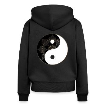 Yin-yang - Women's Premium Organic Zip Hoodie - black - Back - Julia (174cm)