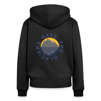 Protège les glaciers - changement climatique - protection de l'environnement - Sweat à capuche zippé Premium bio Femme - noir - Dos - Julia (174cm)