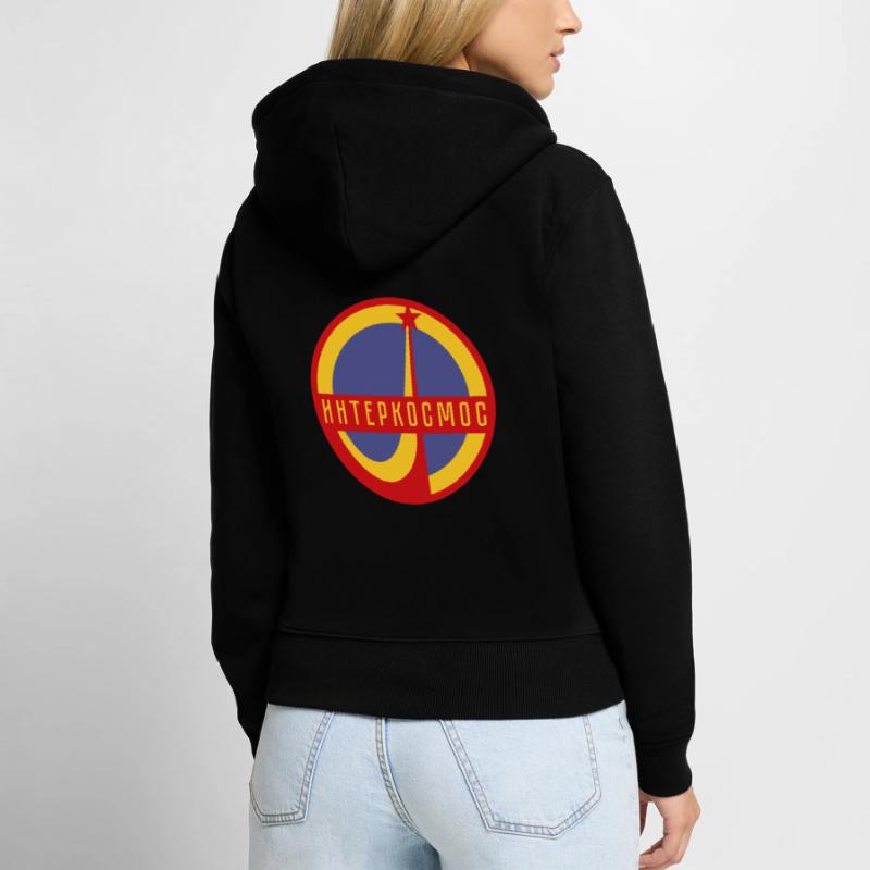 Intercosmos Sputnik space USSR gift Women's Premium Organic Zip Hoodie