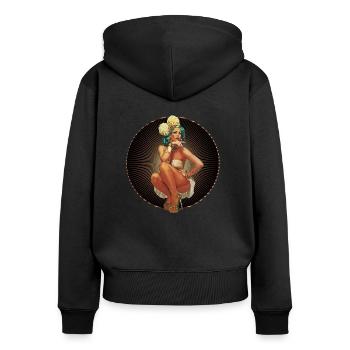 Burlesque Xarah as Pinup Girl Retro Pin Up Art - Women's Premium Organic Zip Hoodie - black - Back - Julia (174cm)