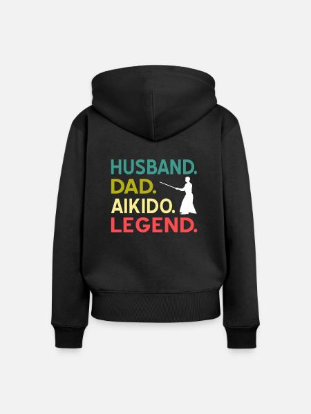 Aikido - Frauen Premium Bio Zip Hoodie - Schwarz