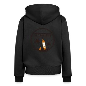 Stand up Paddling | SUP | stand up paddle - Frauen Premium Bio Zip Hoodie - Schwarz - Hinten - Julia (174cm)