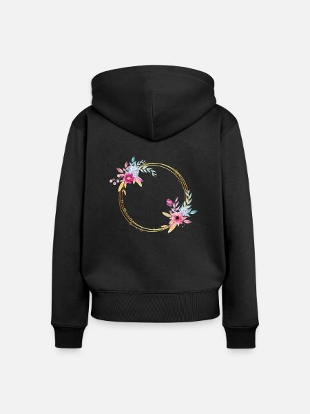 Blumenring zweifach - Frauen Premium Bio Zip Hoodie - 