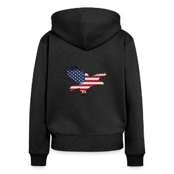 Eagle USA flag - Women's Premium Organic Zip Hoodie - black - Back - Julia (174cm)