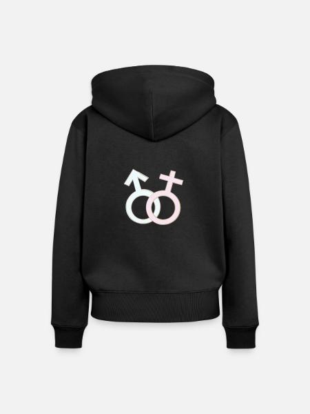 Geschlechter Symbole - Frauen Premium Bio Zip Hoodie - Schwarz